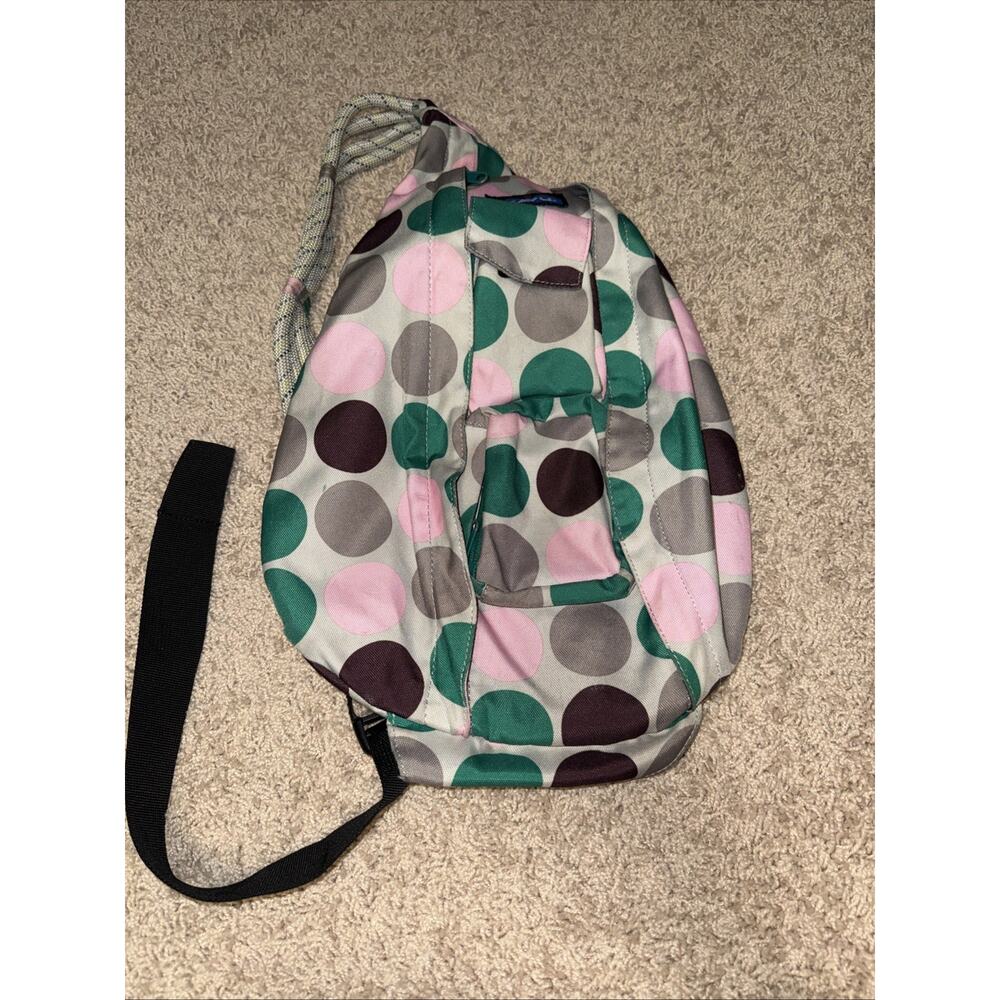 KAVU Rope Bag Sling Backpack Polka Dot Green Pink Grey Crossbody